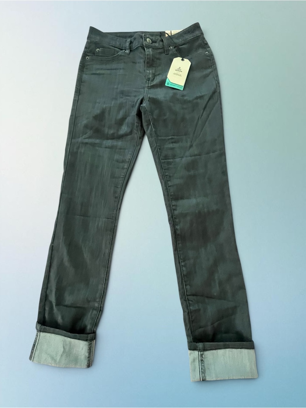 Women Prana Black Grey Slim Kayla High Rise Jeans Size 6 /28 Regular BNWT GORP